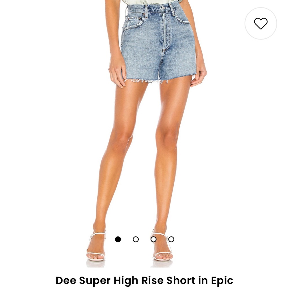 Agolde High Waist Denim Shorts - Blue